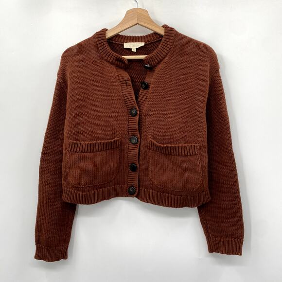 Sezane Chocolate brown Titouan Chunky Knit Cardigan - Picture 2 of 5